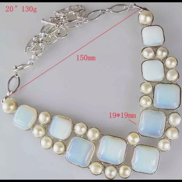 Nice Oplite & Pearl Draping BIB Statement Necklace - Picture 3 of 4